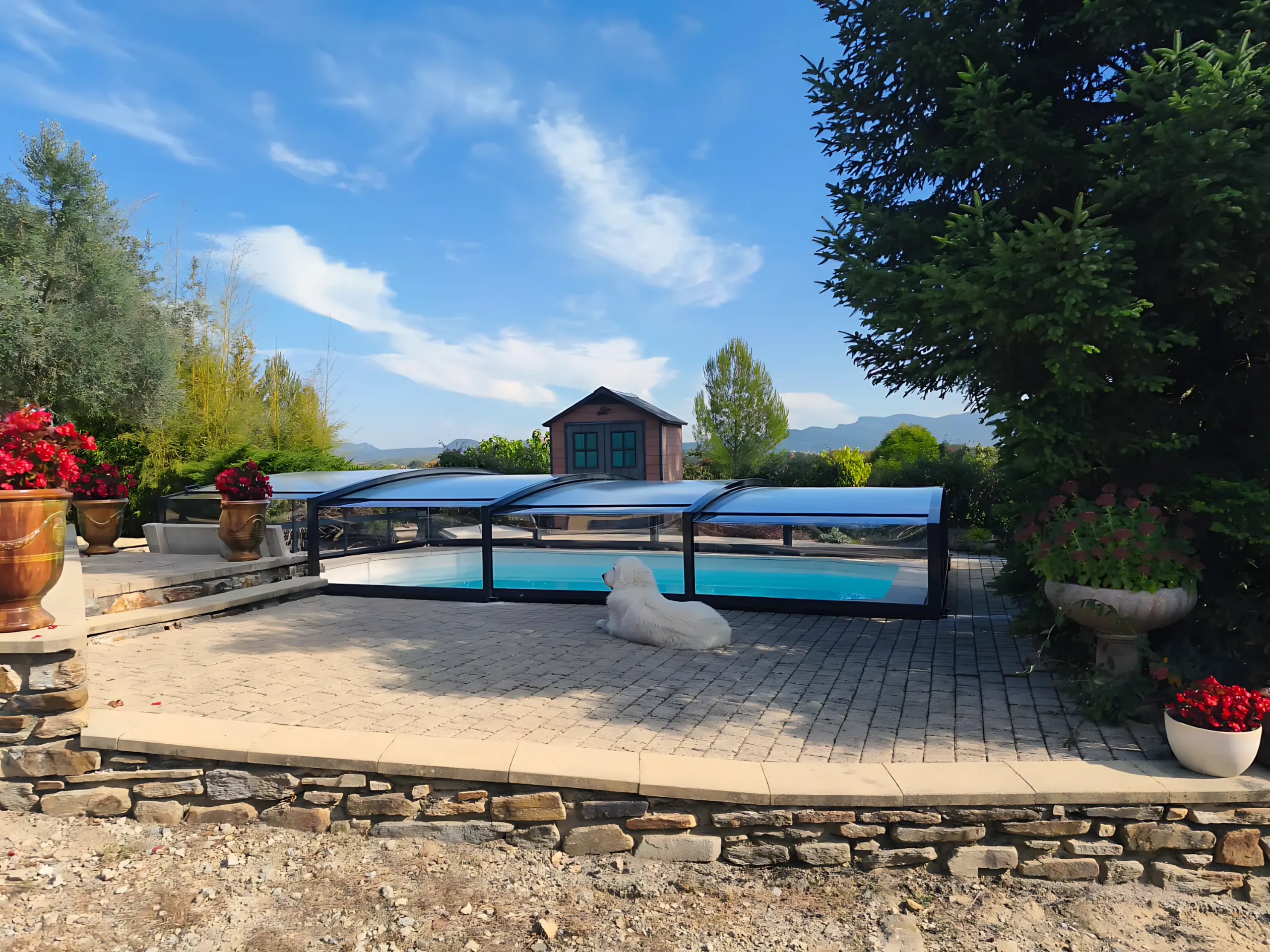 abri piscine bas noir bel abri france